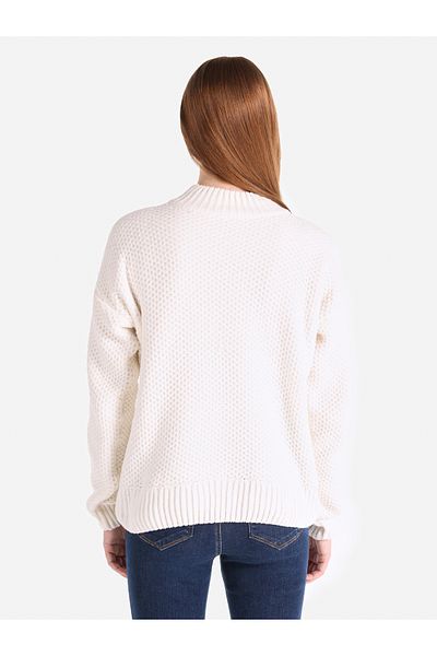 Colin's Regular Fit Round Neck Solid Women's White Sweater