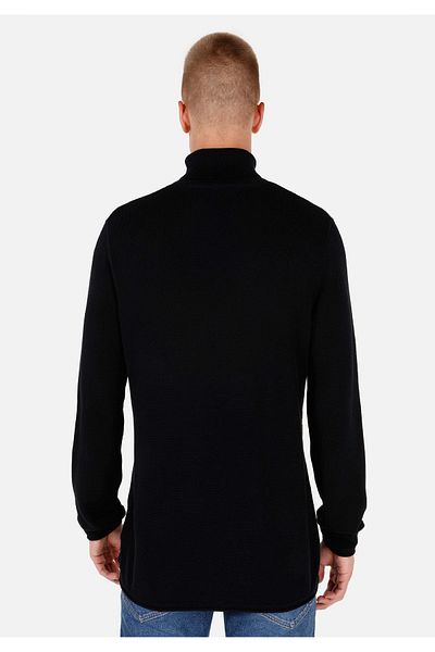 Colin's Regular Fit Turtle Neck Jacquard Men's Black Sweater