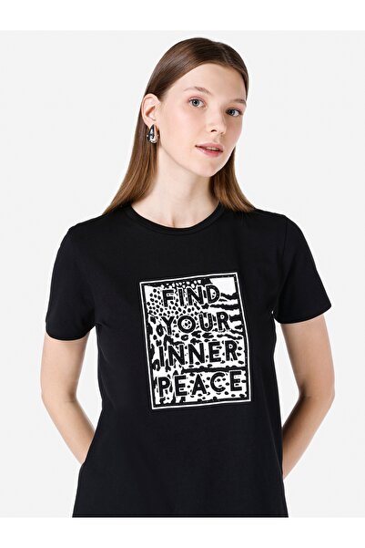 Colin's Μαύρο γυναικείο μπλουζάκι με μανίκια