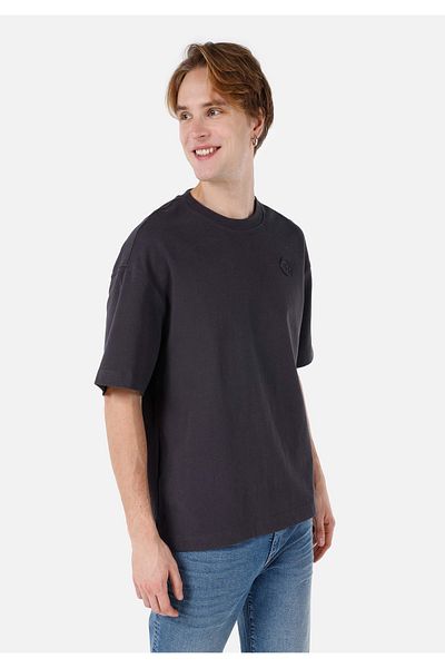 Colin's Anthracite Men's Short Sleeve T-Shirt - Relaxed Fit, Crew Neck, Printed Cl 1068199