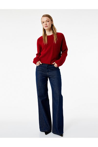 Koton Long Sleeve Crew Neck Basic Knitwear Sweater