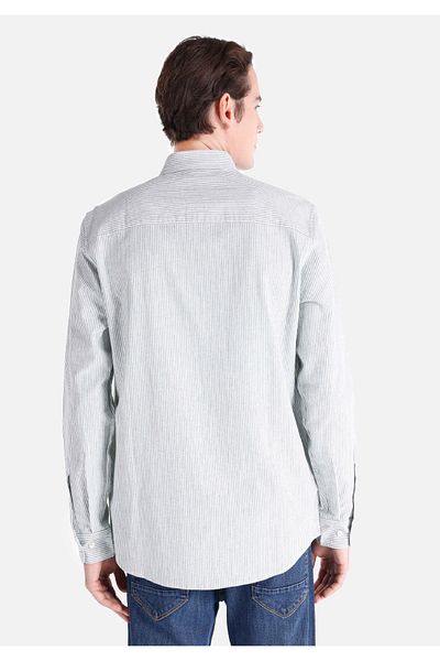 Colin's Regular Fit Shirt Neck Striped Men's Green Long Sleeve Shirt