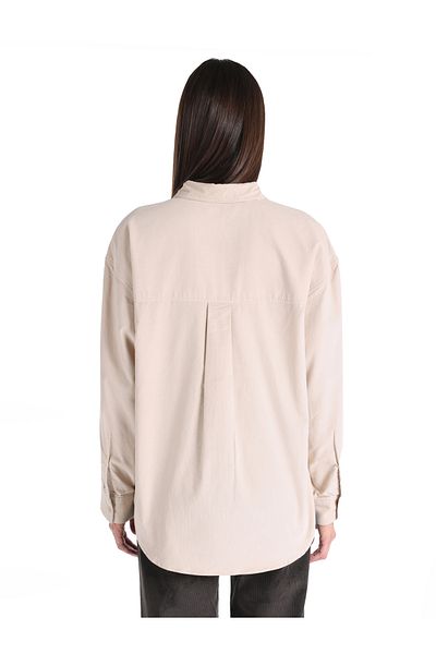 Colin's Regular Fit Shirt Neck Plain Women's Beige Long Sleeve Shirt