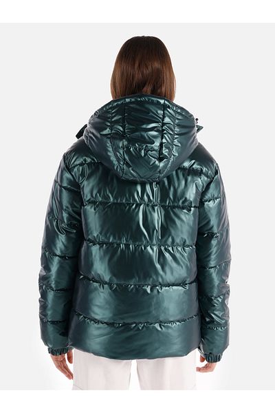 Colin's Regular Fit Hooded Zippered Lined Women's Green Coat