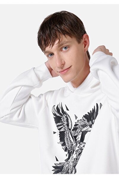 Colin's Regular Fit Erkek Beyaz Sweatshirt