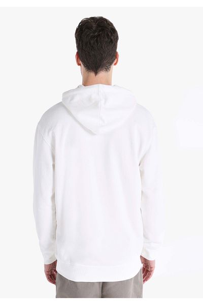 Colin's White Regular Fit Hooded Men's Sweatshirt