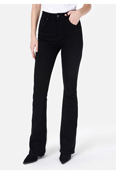 Colin's Slim Fit Orta Bel Bootcut Kadın Siyah Jean Pantolon