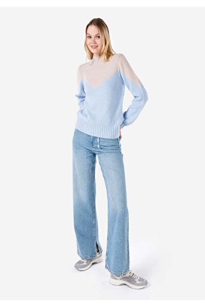 Colin's Regular Fit Dik Yaka Kadın Mavi Kazak