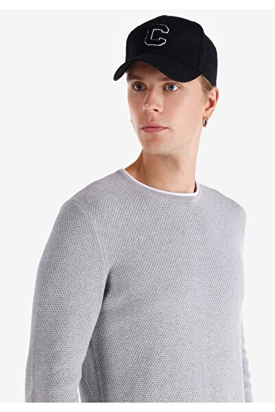 Colin's Slim Fit Bisiklet Yaka Basic Gri Erkek Kazak