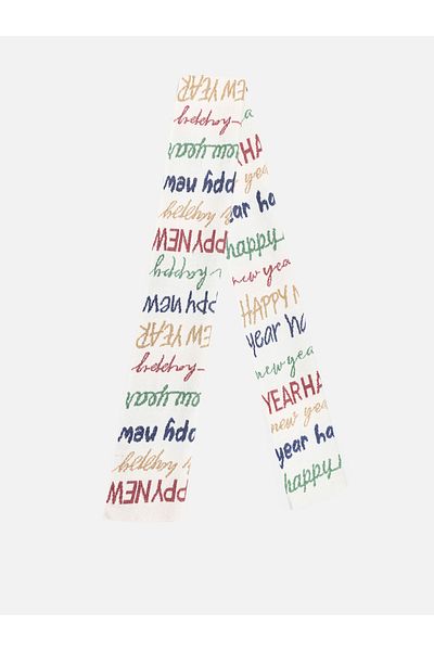 Colin's Women's Ecru Text Printed Scarf