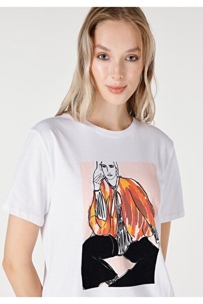 Colin's Regular Fit Round Neck Women's White Short Sleeve T-Shirt