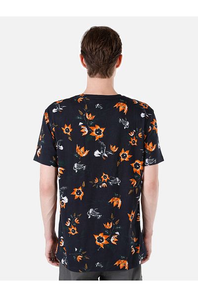 Colin's Regular Fit Round Neck Printed Men's Black Short Sleeve T-Shirt