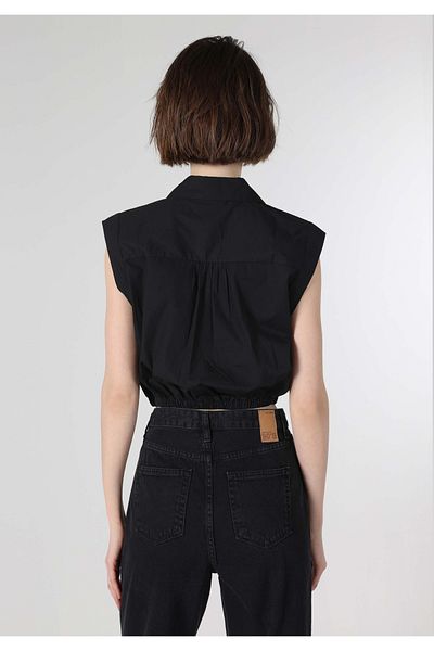 Colin's Regular Fit Shirt Neck Women's Black Short Sleeve Shirt