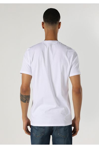 Colin's Regular Fit Round Neck Men's White Short Sleeve T-Shirt