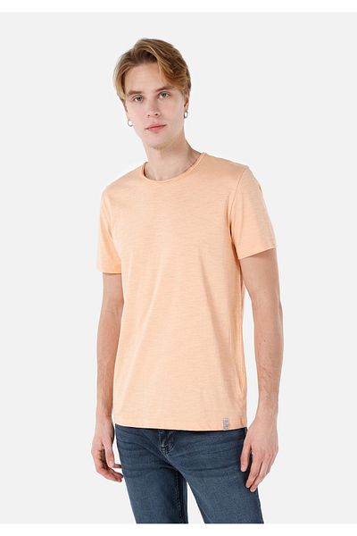 Colin's Regular Fit Round Neck Plain Men's Orange Short Sleeve T-Shirt