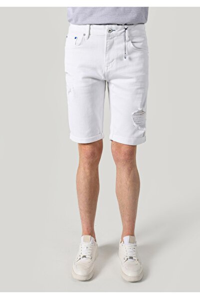 Colin's Straight Fit Düşük Bel Erkek Beyaz Jean Şort
