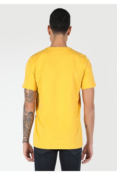 Colin's Men's Yellow Short Sleeve T-Shirt - Crew Neck, Regular Fit Cl 1061801