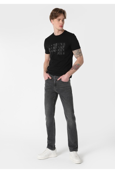 Colin's Pantaloni de jeans indigo pentru bărbați, cu talie joasă, cu picioare drepte