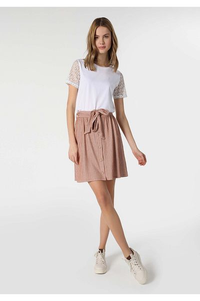 Colin's Striped Colorful Belted Regular Cut Women's Skirt