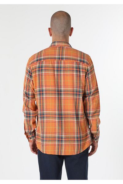 Colin's Yellow Plaid Long Sleeve Men's Shirt - Regular Fit Cl 1061639