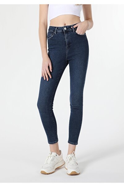 Colin's Skinny Fit High Waist Narrow Leg Women's Indigo Jean Trousers