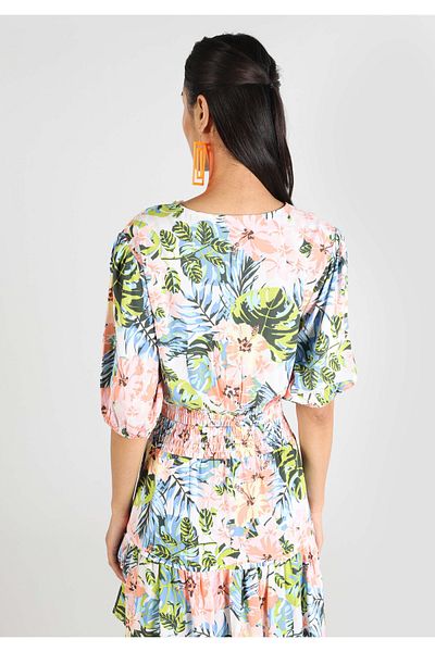 Colin's Slim Fit V-Neck Floral Women's Multicolor ¾ Sleeve Shirt