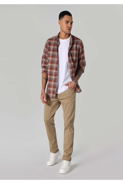 Colin's Сорочка з регулярним кроєм, комір в клітинку, чоловіча, багатоколірна, з довгими рукавами