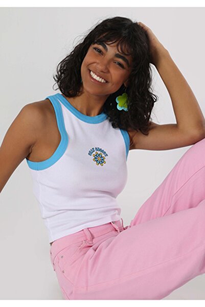 Colin's Slim Fit Kadın Beyaz Atlet