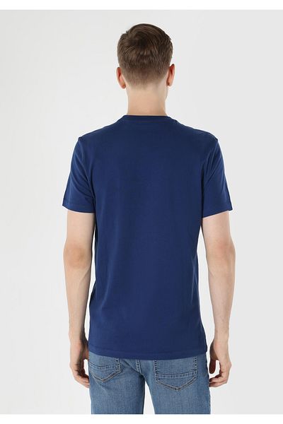 Colin's Regular Fit Round Neck Plain Men's Dark Blue Short Sleeve T-Shirt