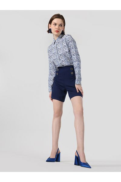 Colin's Slim Fit Mid Waist Women's Navy Blue Shorts