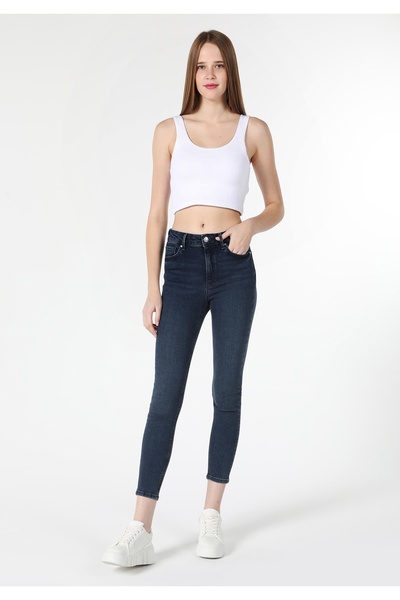 Colin's Skinny Fit Orta Bel Dar Paça Kadın İndigo Jean Pantolon