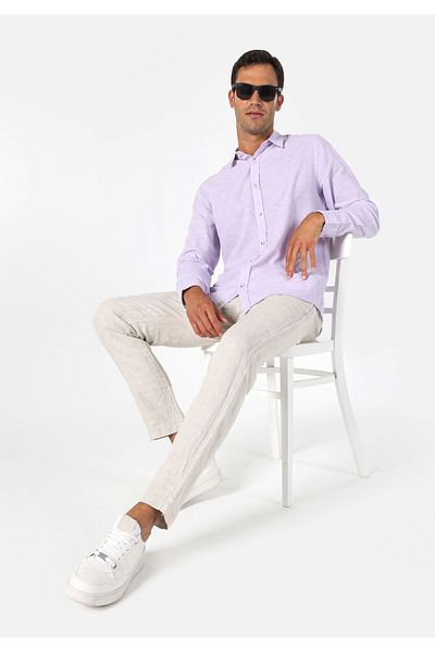 Colin's Purple Men's Long Sleeve Regular Fit Shirt
