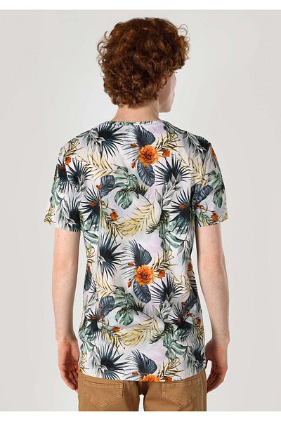 Colin's Regular Fit Round Neck Printed Men's Multicolor Short Sleeve T-Shirt