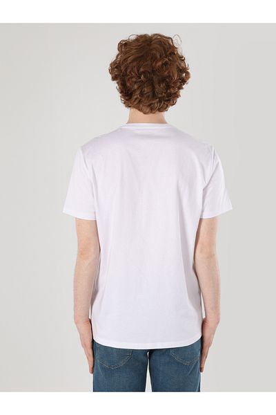 Colin's Regular Fit Round Neck Plain Men's White Short Sleeve T-Shirt