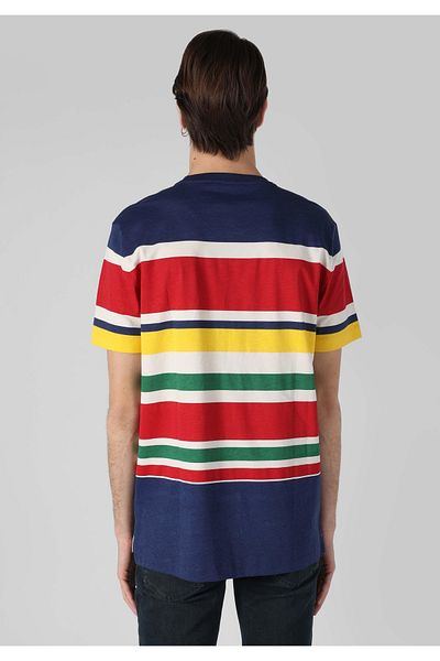 Colin's Comfort Fit Round Neck Striped Men's Multi Color Short Sleeve T-Shirt