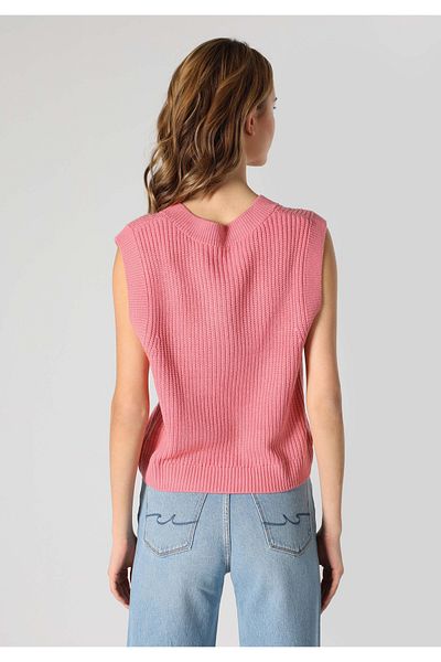 Colin's Regular Fit V-Neck Plain Women's Pink Sweater