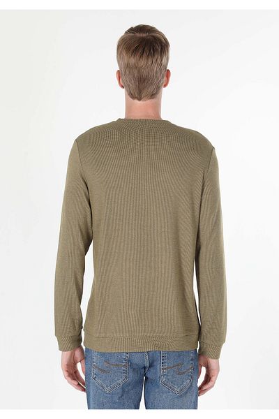 Colin's Regular Fit Crew Neck Green Men's Long Sleeve T-Shirt