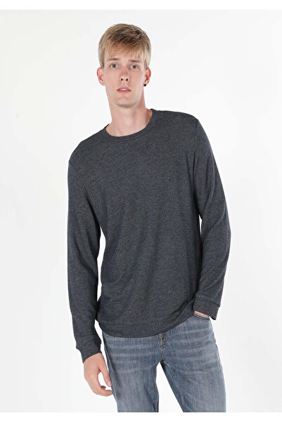 Colin's Регулярний крій, круглий виріз, прямий крій, чоловічий, синій, довгий рукав, футболка