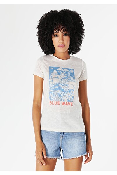 Colin's Regular Fit Yuvarlak Yaka Kadın Beyaz Kısa Kol Tişört