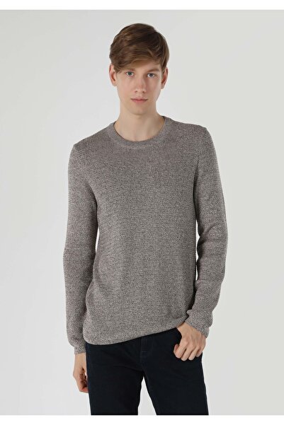 Colin's Slim Fit Kahverengi Erkek Triko Kazak Cl1061674
