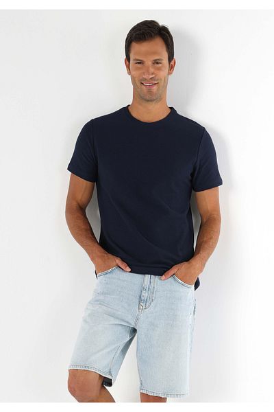 Colin's Navy Blue Regular Fit Crew Neck Men's Short Sleeve T-Shirt