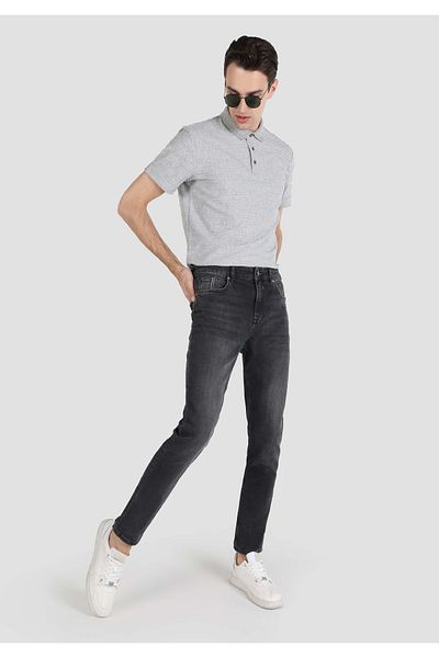 Colin's Ryan 035 Black Men's Trousers - High Waist, Super Slim Fit, Skinny Leg