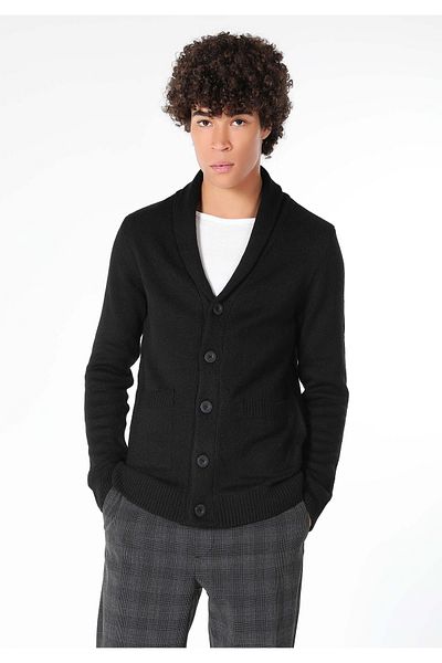 Colin's Slim Fit Men's Black Cardigan