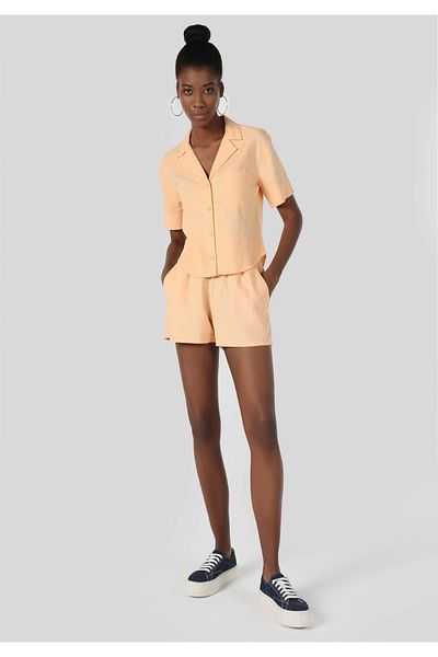 Colin's Regular Fit Low Waist Women's Orange Shorts