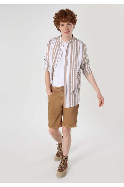 Colin's Beige Men's Shirt - U. Sleeve Model