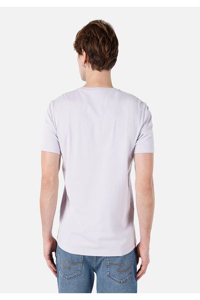 Colin's Regular Fit Round Neck Solid Men's Purple Short Sleeve T-Shirt