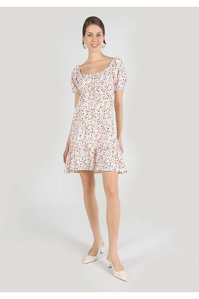 Colin's Square Neck Printed - Multicolored Regular Fit Women's Dress