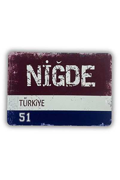 ERİSTAKI NİĞDE Yazılı Retro Ahşap Türkiye Şehir Magneti-Buzdolabı Süsü-Hediye...