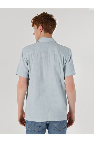Colin's Men's - Blue Regular Fit Short Sleeve Shirt