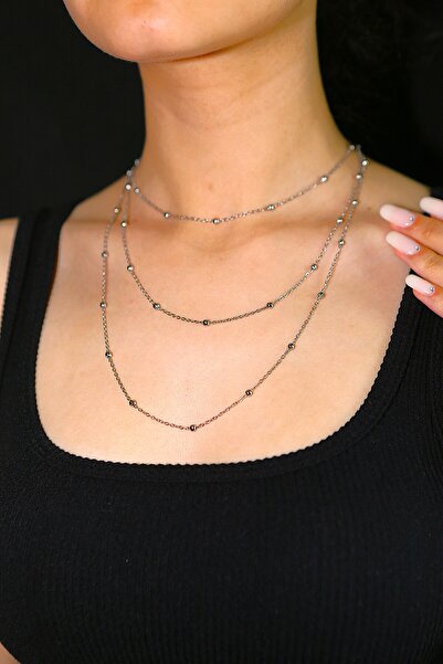 MARCİELO Accessories السلاسة الحديثة مع سلسلة فضية اللون من الفولاذ ثلاثي الكرات